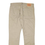 LEVI'S Mens Slim Beige Cotton Blend Trousers W36 L32 Zip Closure Stylish Comfort