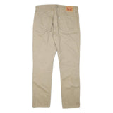 LEVI'S Mens Slim Beige Cotton Blend Trousers W36 L32 Zip Closure Stylish Comfort