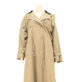 Womens Beige Cotton Blend Trench Jacket S Button Closure Classic Outerwear