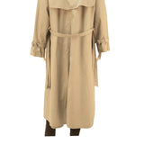 Womens Beige Cotton Blend Trench Jacket S Button Closure Classic Outerwear