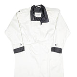 CAMBRIDGE Womens White & Black Button Jacket UK 16 Polyester Classic Fit