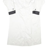 CAMBRIDGE Womens White & Black Button Jacket UK 16 Polyester Classic Fit