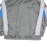 MARN Mens Grey Blue Polyester Blend Track Jacket L Zip Sports Casual Retro