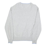 KAPPA Mens Grey & Blue Patterned Cotton Crew Neck Jumper M Casual Lightweight