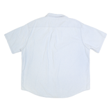 CARHARTT Mens Blue Plain Button-Down Short Sleeve Shirt 2XL Relaxed Cotton