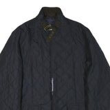 BARBOUR Mens Black Quilted Button Jacket 2XL Polyester Blend Classic Outdoor