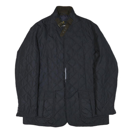 BARBOUR Mens Black Quilted Button Jacket 2XL Polyester Blend Classic Outdoor