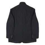 BARBOUR Mens Black Quilted Button Jacket 2XL Polyester Blend Classic Outdoor