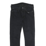 LEVI'S Mens Black Regular Skinny Denim Dark Zip Jeans W26 L25 Classic Cotton