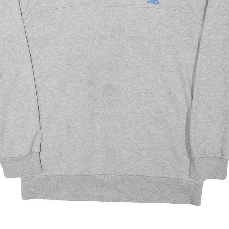 ADIDAS Mens Grey Cotton Blend Crew Neck L Sportswear Casual Pullover Sweatshirt