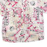 DIVINA Mens Pink Beige Grey Printed Short Sleeve Collared Shirt L Casual Top