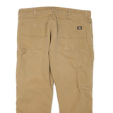DICKIES Mens Cotton Blend Beige Regular Straight Trousers W38 L25 Workwear
