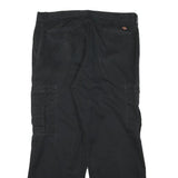 DICKIES Mens Cotton Blend Black Relaxed Cargo Trousers W36 L29 Workwear Zip
