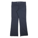DICKIES Womens Cotton Blend Navy Slim Flared Trousers W34 L34 Classic Workwear