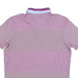 PIERRE CARDIN Mens Purple & Lilac Short Sleeve Stripe Polo Shirt L Cotton Blend