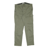 HARPER Mens Cotton Blend Green Regular Cargo Trousers W33 L29 Casual Outdoor