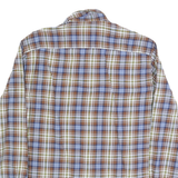 PIERRE CARDIN Mens Brown Blue & White Checked Shirt M Classic Cotton Long Sleeve