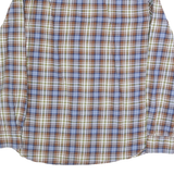 PIERRE CARDIN Mens Brown Blue & White Checked Shirt M Classic Cotton Long Sleeve