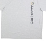 CARHARTT Mens Light Grey Cotton Blend XL Short Sleeve Crew Neck Logo Print