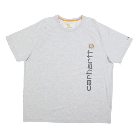 CARHARTT Mens Light Grey Cotton Blend XL Short Sleeve Crew Neck Logo Print