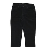 LANDS END Womens Cotton Blend Black Slim Straight Trousers W29 L30