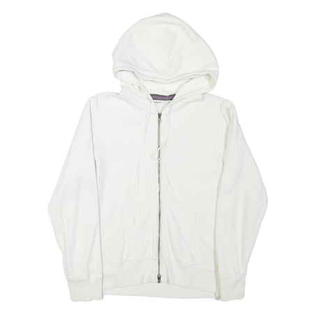 CHICMSEE Womens White Zip Up Hoodie S Cotton Blend Casual Sweatshirt
