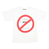 MOSCHINO Mens White Graphic T-Shirt S Short Sleeve Crew Neck Cotton
