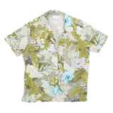 ERIKA Womens Green & Blue Floral Pattern Shirt S Summer Casual Lightweight