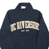 CHAMPION Mens Navy Blue UC Riverside Half Zip XS Sweatshirt Cotton Blend Comfort