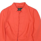 ZARA BASIC Womens Orange Button Jacket M Polyester Blend Tailored Stylish