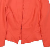 ZARA BASIC Womens Orange Button Jacket M Polyester Blend Tailored Stylish