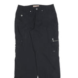 KHAKIS & CO Womens Cotton Blend Black Regular Fit Straight Leg Trousers W30 L32