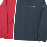 NAUTICA Mens Navy & Red Jacket L Polyester Blend Colourblock Zip Casual
