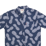 LEVI'S Mens Blue Pineapple Print Shirt S Cotton Blend Casual Summer Style