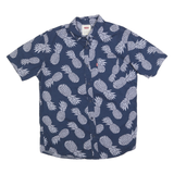 LEVI'S Mens Blue Pineapple Print Shirt S Cotton Blend Casual Summer Style