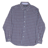 NAUTICA Mens Blue & Maroon Check Shirt 2XL Button Down Long Sleeve Casual