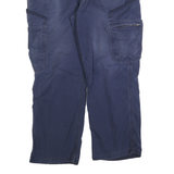 CARHARTT Mens Regular Fit Blue Cotton Blend Zip Closure Cargo Trousers W36 L27