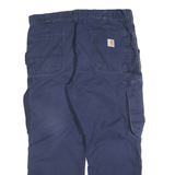 CARHARTT Mens Regular Fit Blue Cotton Blend Zip Closure Cargo Trousers W36 L27