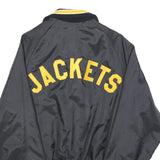 DON ALLERSON Mens Black & Yellow Varsity Button Jacket S Nylon Embroidered 1987