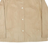 Womens Beige Polyester Blend Button Jacket XL Plain Classic Casual Smart