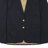 AQUASCUTUM Womens Black Wool Blend Classic Jacket M Button Plain Elegant