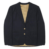 AQUASCUTUM Womens Black Wool Blend Classic Jacket M Button Plain Elegant