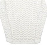ORSAY Womens White Plain Jumper Crew Neck Basic Knit S Soft Fit Lightweight