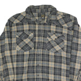 NOBLE Mens Grey & Beige Checked Cotton Shirt XL Long Sleeve Casual Workwear
