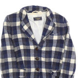 BALSER Womens Blue & White Checked Wool Button Jacket S Woven Classic