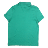 NAUTICA Mens Green Short Sleeve Plain Polo Shirt L Cotton Casual Classic