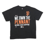 MAJESTIC Mens Black We Own The Pennant Graphic T-Shirt XL Short Sleeve Crew Neck