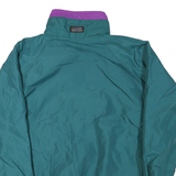 SIERRA SPORT Mens Green Purple Zip Jacket L Polyester Blend Plain Lightweight