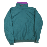 SIERRA SPORT Mens Green Purple Zip Jacket L Polyester Blend Plain Lightweight