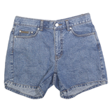 CALVIN KLEIN JEANS Womens Shorts Blue Denim Casual S W28 Classic Fit Button